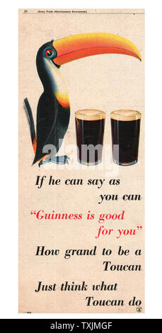 1946 UK Magazin Guinness Advert Stockfoto