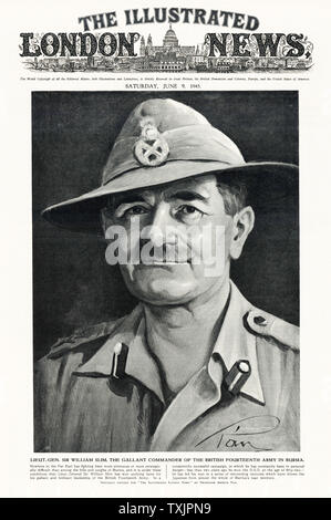 1945 Illustrated London News Lt General William Slim Stockfoto