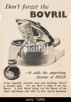 1946 UK Magazin Bovril Suppe Anzeige Stockfoto