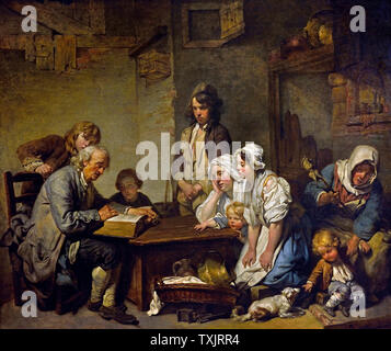 Beim Lesen der Bibel 1755 von Jean Baptiste Greuze 1725 - 1805, Frankreich, Französisch. Stockfoto