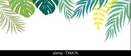 Beautifil Palm Tree Leaf Silhouette Hintergrund Vector Illustration Stock Vektor