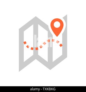 Karte Pin Symbol. Flache Vector Illustration für Web Design oder mobile Konzept Stock Vektor