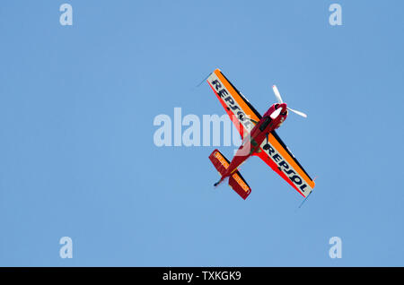 Igualada-Odena, Barcelona 05 Mai 2019. Aerosport 27 Wettbewerb der allgemeinen Sport- und Luftfahrt. Antenne Ausstellung Stockfoto