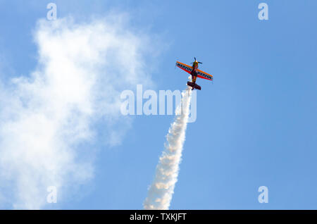 Igualada-Odena, Barcelona 05 Mai 2019. Aerosport 27 Wettbewerb der allgemeinen Sport- und Luftfahrt. Antenne Ausstellung Stockfoto