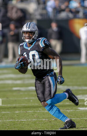 Carolina Panthers wide receiver Curtis Samuel läuft nach einem catch gegen die Seattle Seahawks in der ersten Hälfte eines NFL Football Spiel in Charlotte, North Carolina am 25. November 2018. Foto von Nell Redmond/UPI. Stockfoto