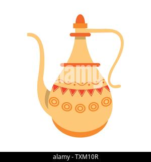 Indische traditionelle Teekanne Symbol Cartoon Stock Vektor