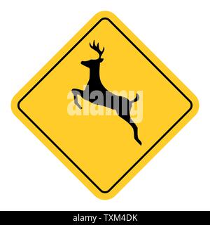 Wilde Tiere Verkehr Zeichen auf weißem Hintergrund Stock Vektor