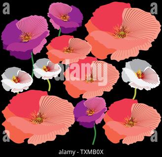 Schöne abstrakte poopies in verschiedenen Farben Stockfoto