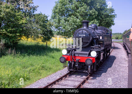 Ivatt Klasse 2 2-6-2T Nr. 41298 Dampflok, Isle of Wight Steam Railway Stockfoto