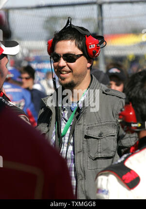 Major League Pitcher Josh Beckett Uhren die Daytiona 500 auf dem Daytona International Speedway in Daytona Beach, Florida, am 14. Februar 2010. UPI Foto/Martin Fried Stockfoto