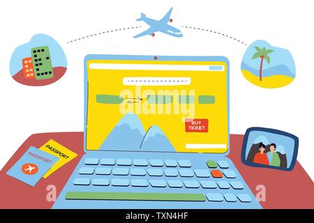 Planung Sommer Urlaub - bunte flache Design Stil Abbildung Stock Vektor