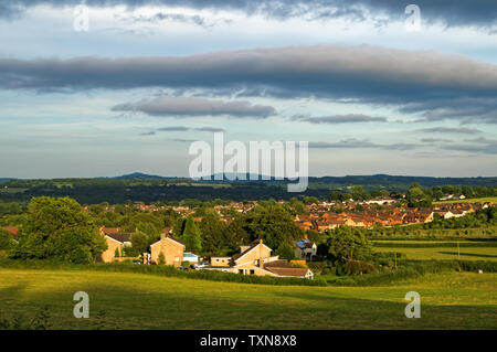 UK, Somerset, Mangold, Ansicht von Round House über Stadt Stockfoto