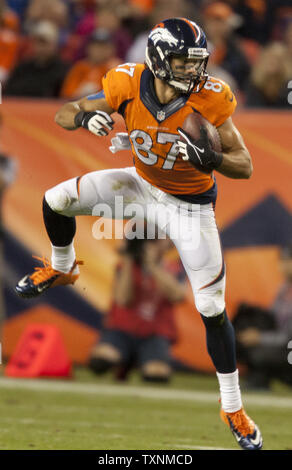 Denver Broncos wide receiver Eric Decker acht Pässe für 133 Yards gegen die Oakland Raiders bei Sports Authority Feld an der Meile hoch in Denver am 23. September 2013 gefangen. Denver (3-0) beat Oakland 37-21. UPI/Gary C. Caskey Stockfoto