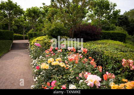 Der Rosengarten im Fort X wird ein Teil der ehemaligen inneren Festung ring, Köln, Deutschland der Rosengarten am Fort X, einem Teil des ehemaligen Zusatzger&aumlte Stockfoto