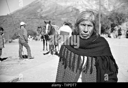 REAL DE CATORCE, SLP/MEXIKO - 18.November 2002: Porträt einer indigenen alte Dame. Stockfoto