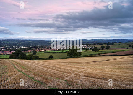 UK, Somerset, Mangold, Ansicht von Snowdon Hill über die Stadt Stockfoto