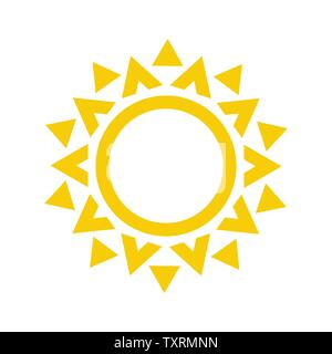 Sommer Symbol. Igel, stachelige Sun moderne Symbol. Sonnige Kreis Form. Isolierte Vektor logo Konzept auf weißem Hintergrund Stock Vektor