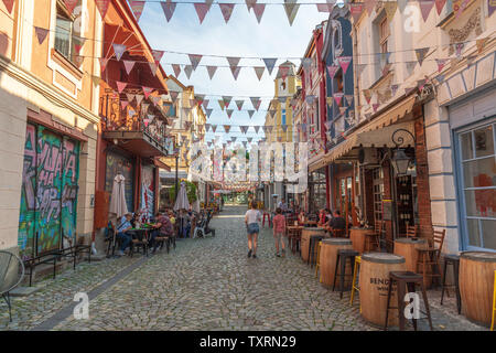 Kapana, im angesagten Viertel der Stadt Plovdiv Bulgarien europäische Kulturhauptstadt 2019 Stockfoto