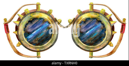 Aquarell steampunk Goggles trendigen Designs für moderne Mode Stockfoto
