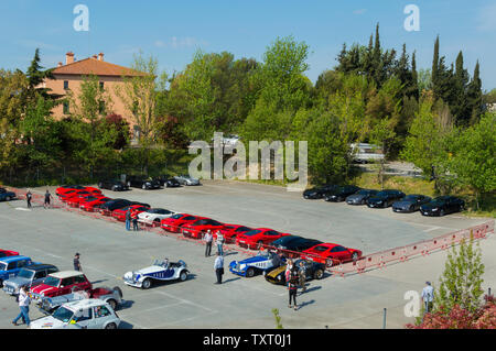 Ferrari in Circuit de Barcelona, Katalonien, Spanien Stockfoto