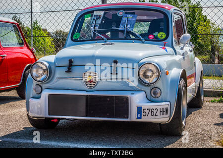 SEAT Fiat 600 Abarth in Circuit de Barcelona, Katalonien, Spanien Stockfoto