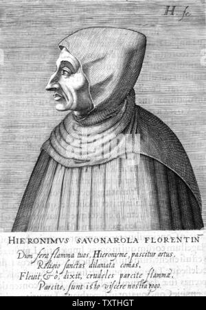 GIROLAMO SAVONAROLA (1452-1498), italienischer Dominikaner mönch Stockfoto