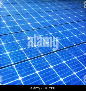 Solar Panel Textur. Wägezellen und erneuerbare Energien. 3D-Darstellung. Stockfoto