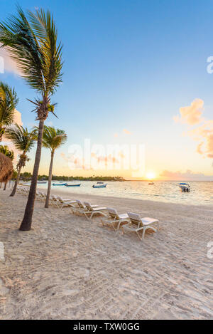 Akumal Bay - Karibische white beach in Riviera Maya, an der Küste von Yucatan und Quintana Roo, Mexiko Stockfoto