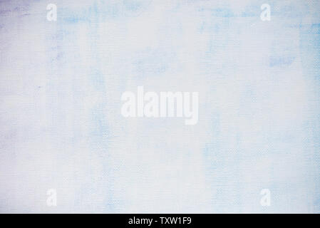 Blau und Weiß auf künstlerischen Hintergrund Textur closeup Bemalte Leinwand Stockfoto