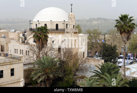 Eine Übersicht über die restaurierte Hurva Snagogue im Jüdischen Viertel der Altstadt von Jerusalem, 15. März 2010. Der hurva wurde am Ende des Krieges von der Unabhängigkeit im Jahr 1948 zerstört. Palästinenser verteilte Broschüren, die Anspruch auf die Eröffnung der Synagoge war der erste Schritt zum Wiederaufbau des dritten Tempels. UPI/Debbie Hill Stockfoto