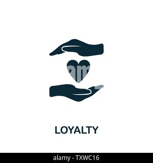 Symbol für das Symbol für das Symbol für Loyalität. Kreative Zeichen aus Gamification Icons Kollektion. Gefülltes flaches Loyalty-Symbol für Computer und Handy Stock Vektor