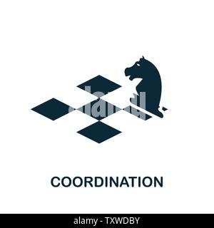 Symbol für Koordinationsvektor. Kreative Zeichen aus Gamification Icons Kollektion. Gefülltes flaches Koordinations-Symbol für Computer und mobile Geräte Stock Vektor