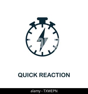Symbol für den schnellen Reaktionsvektor. Kreative Zeichen aus Gamification Icons Kollektion. Gefülltes flaches Quick Reaction-Symbol für Computer und Handy Stock Vektor