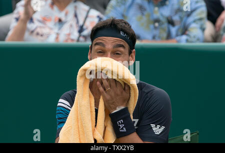 Slough, Großbritannien. 25. Juni 2019. Fabio Fognini von Italien während der BOODLES TENNIS 2019 Veranstaltung im Stoke Park, Slough, England am 25. Juni 2019. Foto von Andy Rowland. Credit: PRiME Media Images/Alamy leben Nachrichten Stockfoto