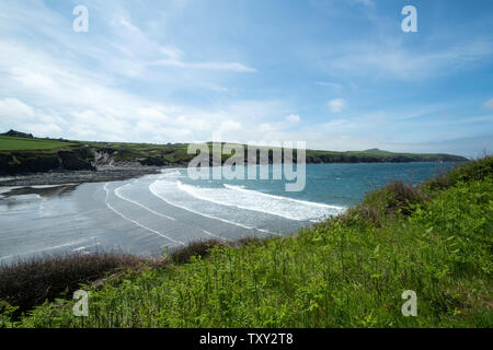 Abereiddy Bucht, Strand und Küste, Haverfordwest, Wales Stockfoto