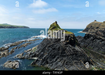 Abereiddy Bucht, Strand und Küste, Haverfordwest, Wales Stockfoto