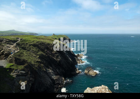 Abereiddy Bucht, Strand und Küste, Haverfordwest, Wales Stockfoto