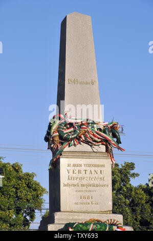 Denkmal der Märtyrer von Arad die Ungarische Unabhängigkeitskrieg (1848-1849), Arad, Rumänien Stockfoto