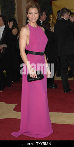 Schauspielerin Jessica Biel kommt für die 79. jährlichen Academy Awards im Kodak Theater in Hollywood, Kalifornien, am 25. Februar 2007. 50 Oscar ausgezeichnet werden Leistungen im Film im Jahr 2006 gegeben werden. (UPI Foto/Jim Ruymen) Stockfoto