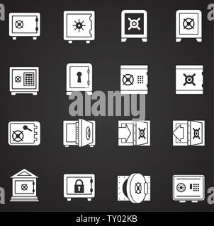 Geld sicher Symbole auf dem Hintergrund für Grafik- und Webdesign. Einfache Abbildung. Internet Konzept Symbol für Website Taste oder mobile App. Stock Vektor