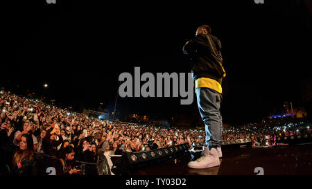 BARCELONA - 18. Mai: Beret (Band) im Konzert an Primavera Pop Festival durchführen am 18. Mai 2019 in Barcelona, Spanien. Stockfoto