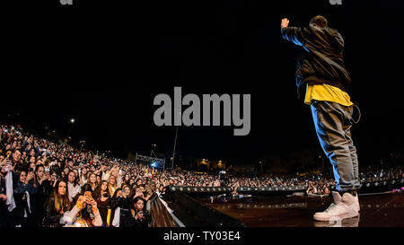 BARCELONA - 18. Mai: Beret (Band) im Konzert an Primavera Pop Festival durchführen am 18. Mai 2019 in Barcelona, Spanien. Stockfoto