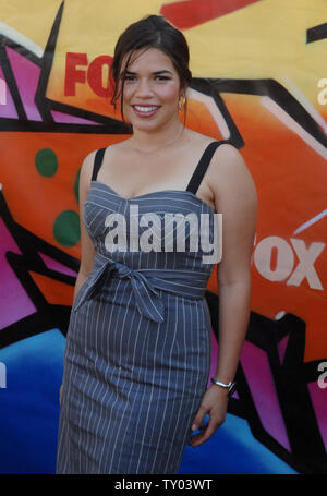 Hauptdarstellerin America Ferrera aus der TV-Serie "Ugly Betty" kommt an die Teen Choice Awards in Universal City, Kalifornien am 26. August 2007. (UPI Foto/Jim Ruymen) Stockfoto