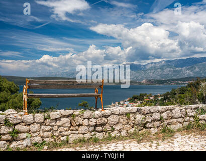 Blick von der Festung über der kroatischen Stadt Novigrad in der Gespanschaft Istrien Stockfoto