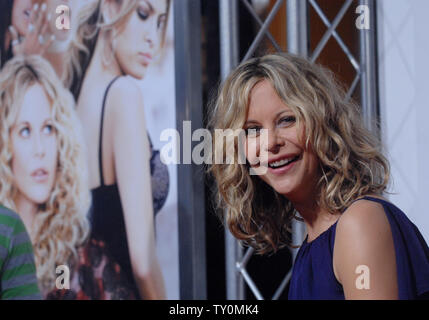 Schauspielerin Meg Ryan, die Sterne in der dramatischen Komödie motion picture 'Frauen', besucht die Premiere der Film, ein Remake von George Cukor Film 1939 in Los Angeles am 4. September 2008. (UPI Foto/Jim Ruymen) Stockfoto