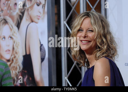 Schauspielerin Meg Ryan, die Sterne in der dramatischen Komödie motion picture 'Frauen', besucht die Premiere der Film, ein Remake von George Cukor Film 1939 in Los Angeles am 4. September 2008. (UPI Foto/Jim Ruymen) Stockfoto
