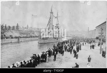 Dry Dock Nr. 2, Docking der USS Missouri, auf der Suche NW, C.J. Erickson, Auftragnehmer. Stockfoto