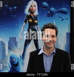 Schauspieler Paul Rudd, die Stimmen zu Derek Dietl geben in der animierten Bewegung Bild 'Monsters vs. Aliens", Besuchen die Premiere des Films in Universal City, Kalifornien am 22. März 2009. (UPI Foto/Jim Ruymen) Stockfoto