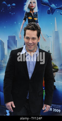 Schauspieler Paul Rudd, die Stimmen zu Derek Dietl geben in der animierten Bewegung Bild 'Monsters vs. Aliens", Besuchen die Premiere des Films in Universal City, Kalifornien am 22. März 2009. (UPI Foto/Jim Ruymen) Stockfoto