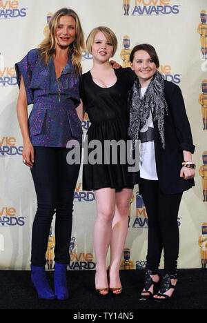 Darsteller Cameron Diaz, Sofia Vassilieva und Abigail Breslin (L-R) auf der 18. jährlichen MTV Movie Awards in Universal City, Kalifornien am 31. Mai 2009. (UPI Foto/Jim Ruymen) Stockfoto